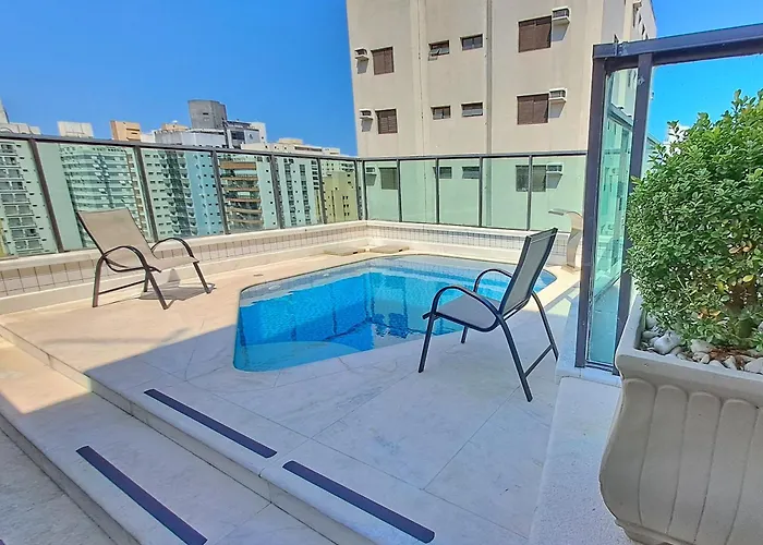 Cobertura Duplex Com Piscina - Praia Pitangueiras - Beach Host Guarujá