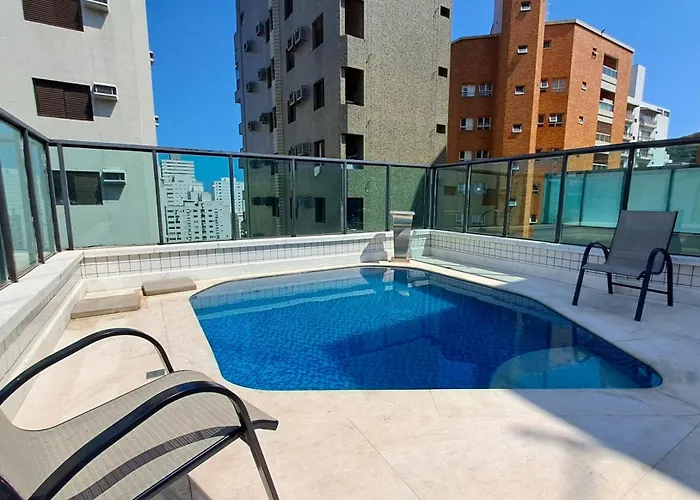 Cobertura Duplex Com Piscina - Praia Pitangueiras - Beach Host Guarujá